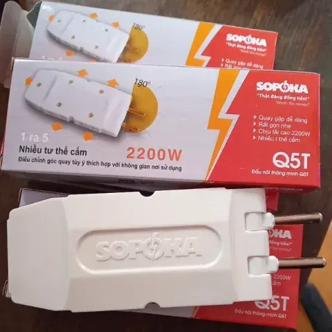 Đầu nối thông minh chia 1 ra 5 cửa - chịu tải 2200W SOPOKA- Q5T
