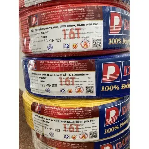 Dây Điện Đôi Mềm Daphaco VFF 2x0.32mm (Cuộn 100m)