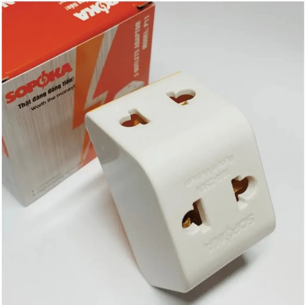 Phích cắm chuyển 2 chân ra 3 chân P11 SOPOKA - Phích nối chia điện