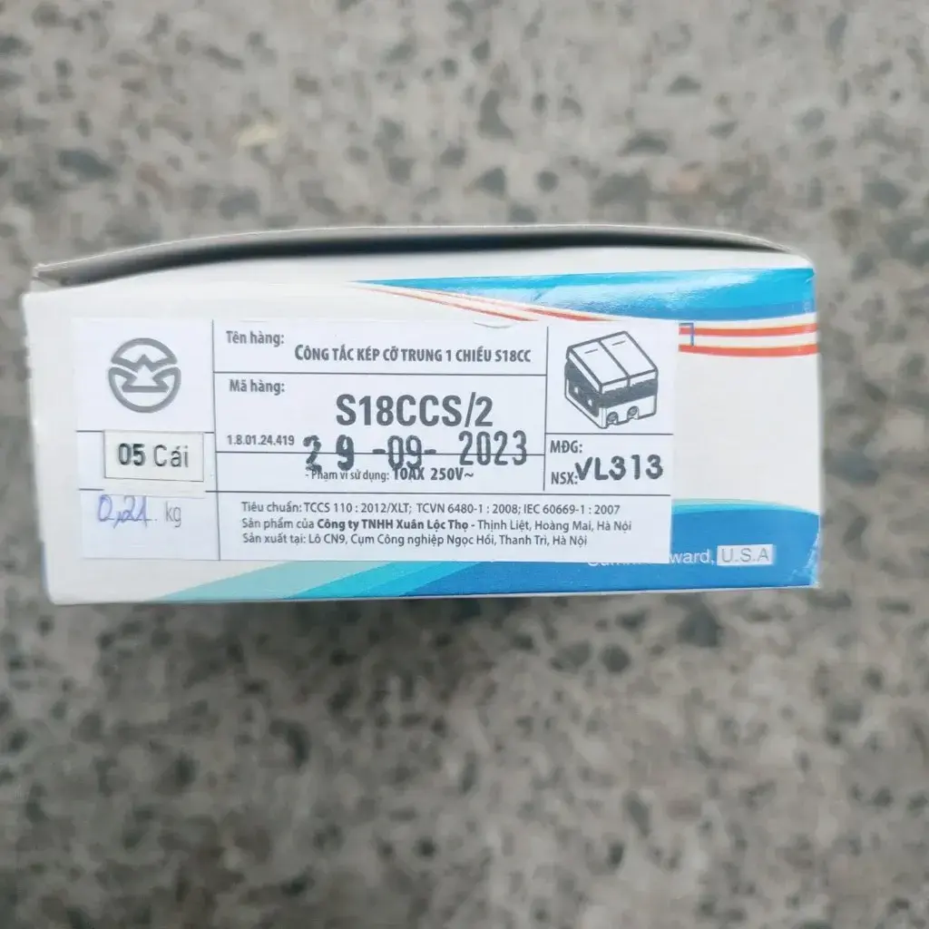 công tắc đôi  1 chiều (kép) Sino Vanlock S18CCS/2