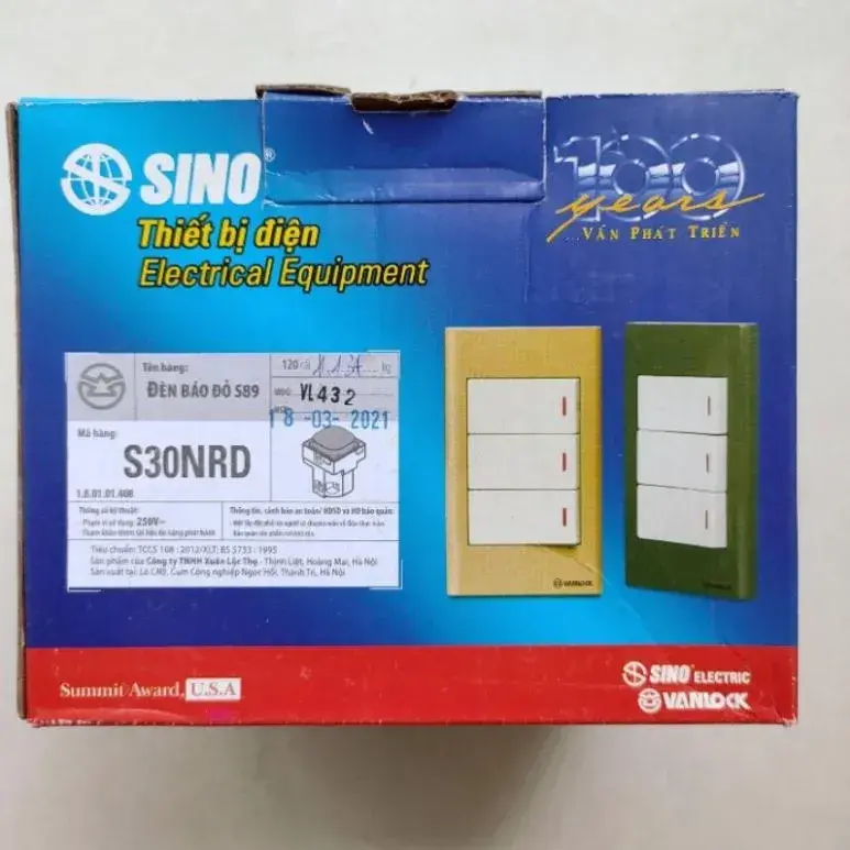 Hạt Đèn Báo Đỏ – Sino Vanlock – S30NRD