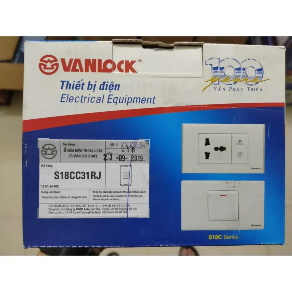 Hạt Ổ cắm Điện Thoại (RJ11) Sino Vanlock S18CC31RJ