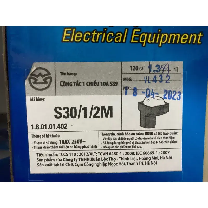 Công tắc 1 chiều Sino S30/1/2M