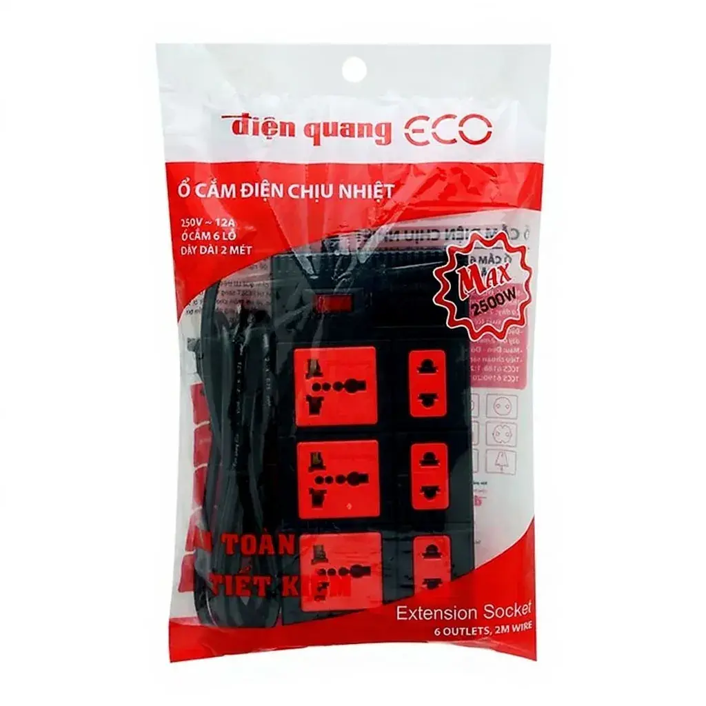 Ổ Cắm Điện Quang ECO ĐQ ESK 6ECO (6 Lỗ Đa Năng)
