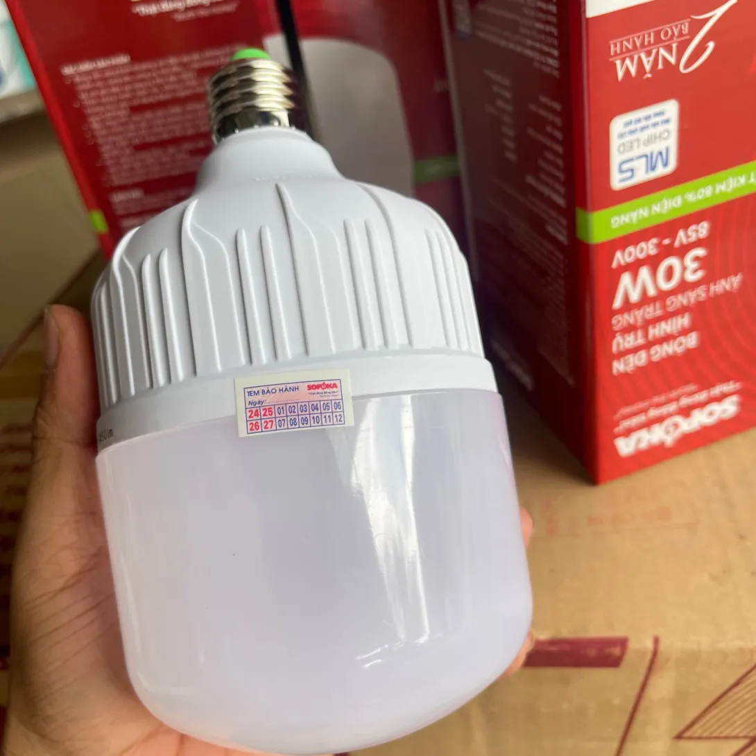 Bóng Đèn LED Trụ Tròn SOPOKA Dòng H 20W đến 60W Ánh Sáng Trắng