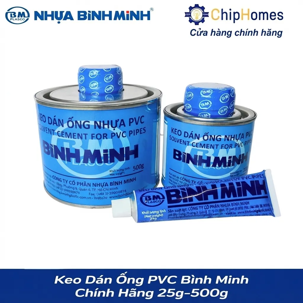 Keo dán ống nhựa PVC Bình Minh 25-500g
