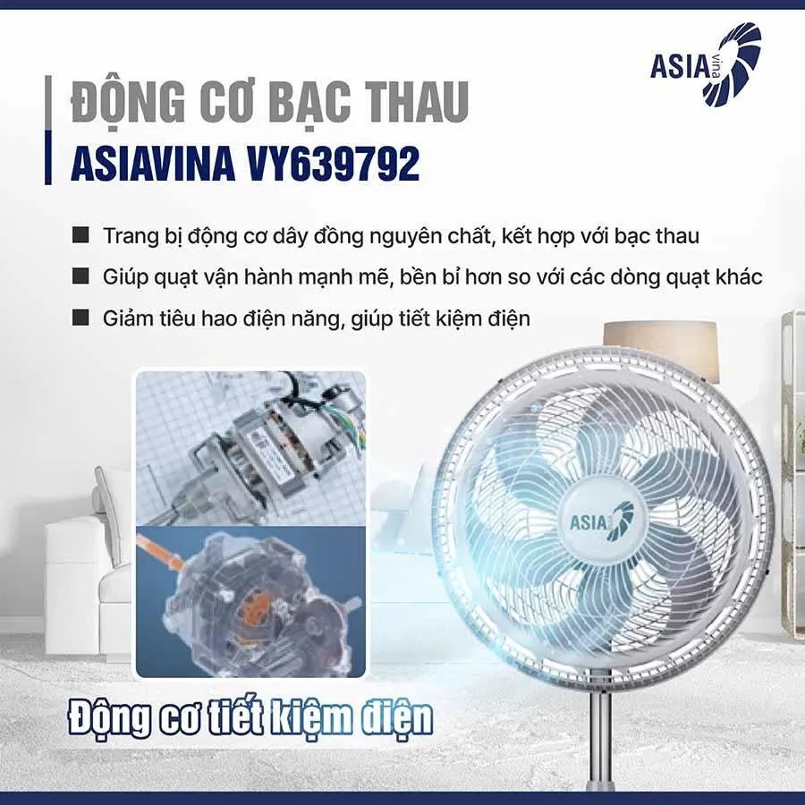 Quạt đứng công suất lớn 90W Turbo Plus ASIAVina VY639792 VY639892