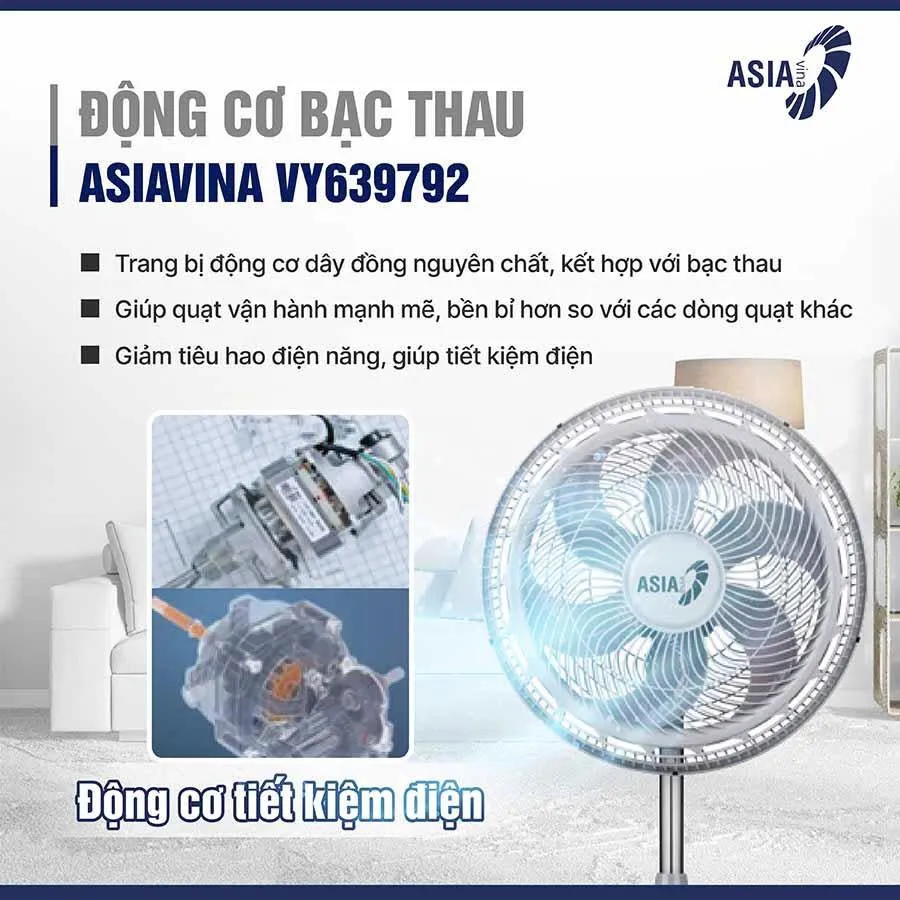 Quạt đứng công suất lớn 90W Turbo Plus ASIAVina VY639792 VY639892