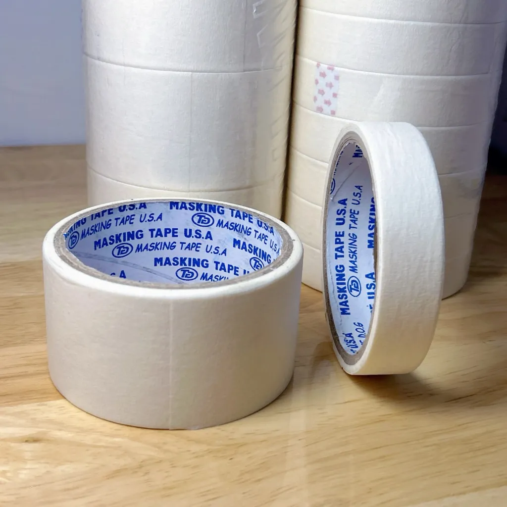 Combo 3 Cuộn Băng Keo Giấy Masking Tape 2cm và 4.6cm Chống Lem Sơn