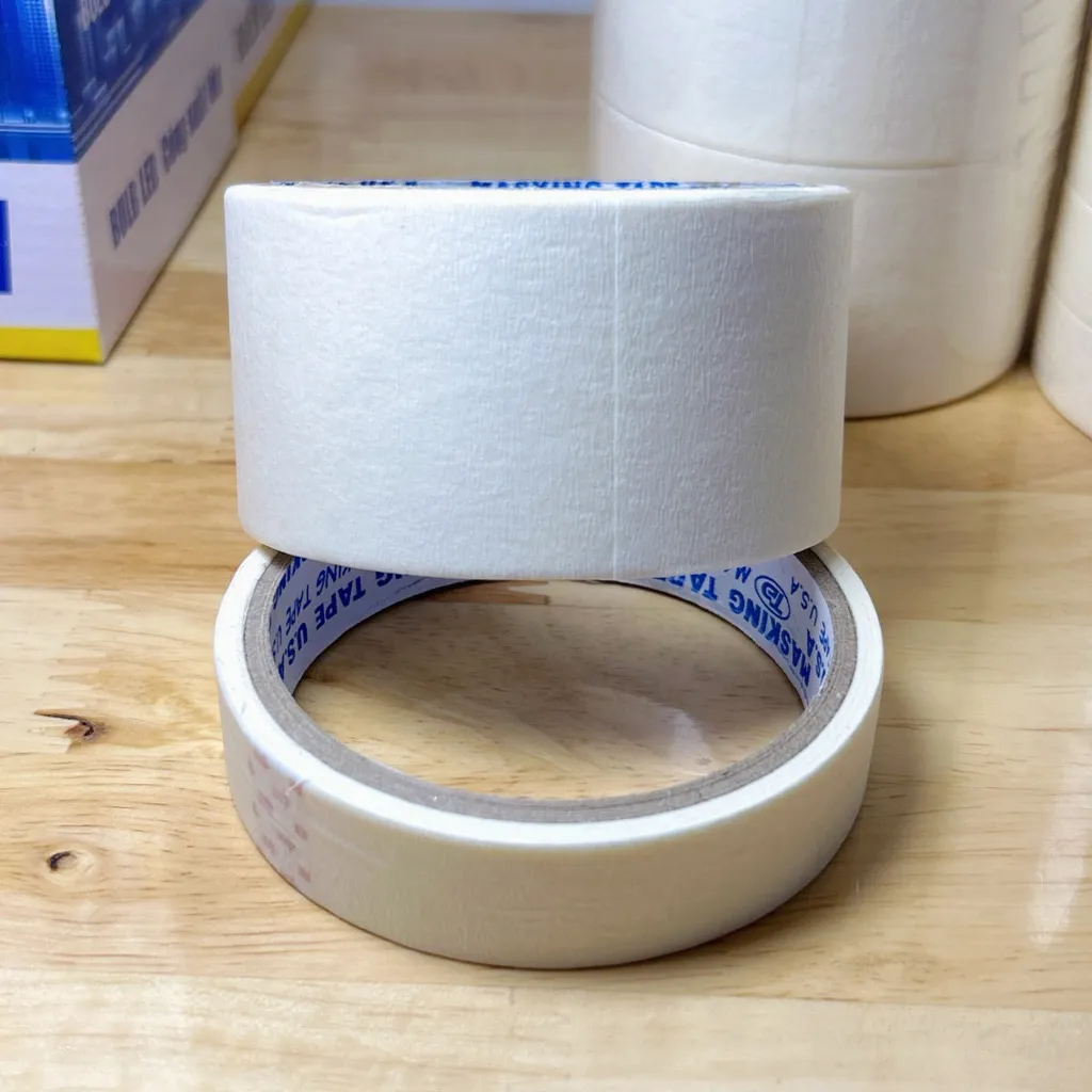 Combo 3 Cuộn Băng Keo Giấy Masking Tape 2cm và 4.6cm Chống Lem Sơn