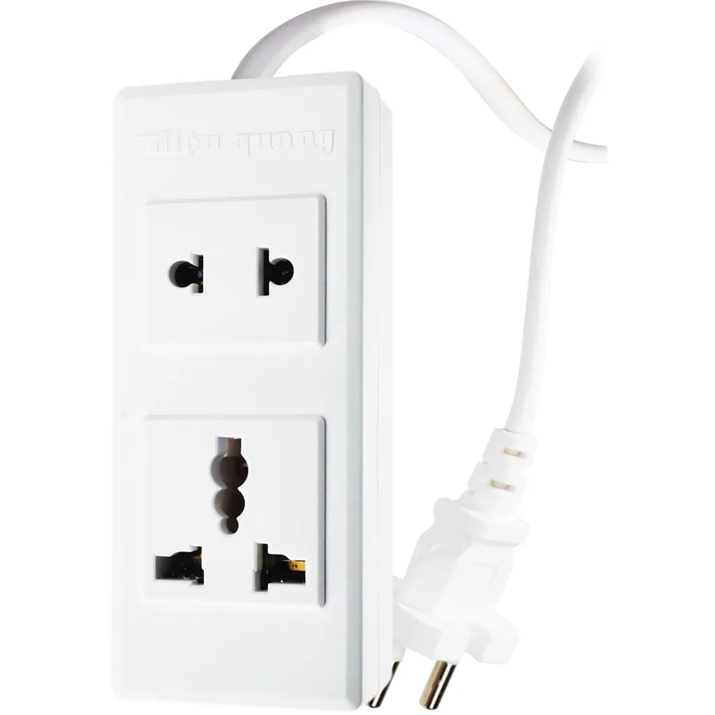 Ổ cắm điện đa năng Điện Quang ĐQ 001A-02 2 lỗ chịu tải 2500W
